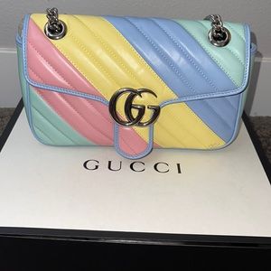 Gucci | GG Pastel Marmont Crossbody Bag Quilted Rainbow Small Medium Bag